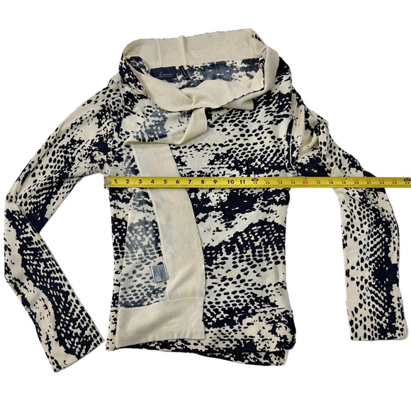 LINE the label Silk Knit Cardigan Sweater Shawl Cream & Black size XS - Picture 11 of 13